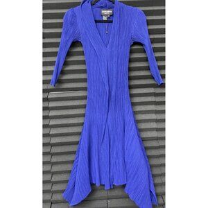 Terramina Collection New York Blue Dress Stretch Size Large 3/4 Sleeve